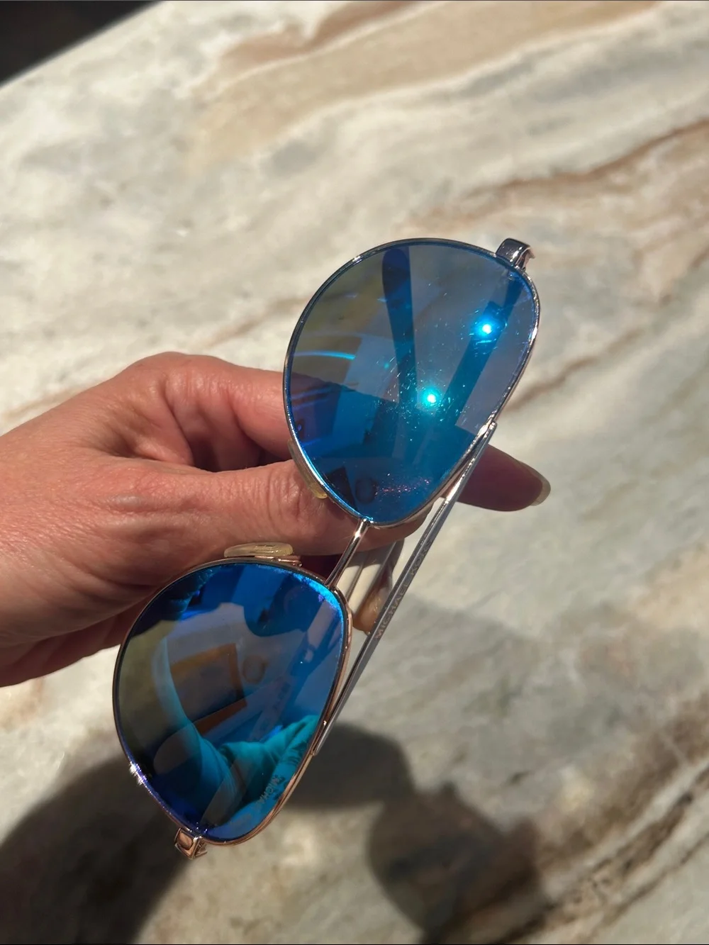 MICHAEL KORS BLUE MIRROR AVIATOR SUNGLASSES MK 5007 (Hvar)
